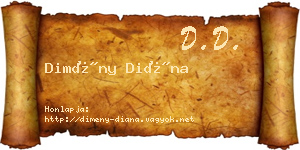 Dimény Diána névjegykártya